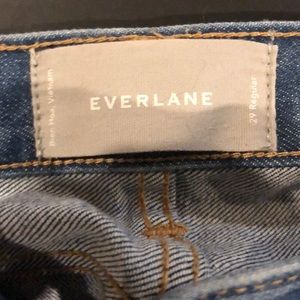 Everlane high waist straight leg jeans.